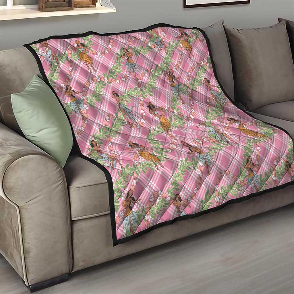 Lokelani Pink Palaka Hula Girls Seamless Hawaii Aloha Quilt - Polynesian Pride