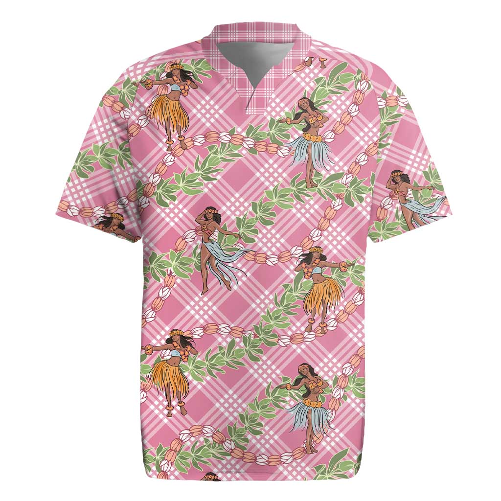 Lokelani Pink Palaka Hula Girls Seamless Hawaii Aloha Rugby Jersey LT7 Pink - Polynesian Pride