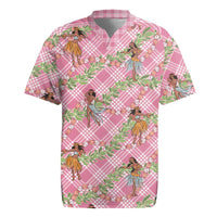Lokelani Pink Palaka Hula Girls Seamless Hawaii Aloha Rugby Jersey LT7 Pink - Polynesian Pride