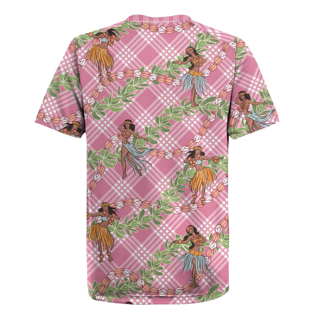 Lokelani Pink Palaka Hula Girls Seamless Hawaii Aloha Rugby Jersey LT7 - Polynesian Pride