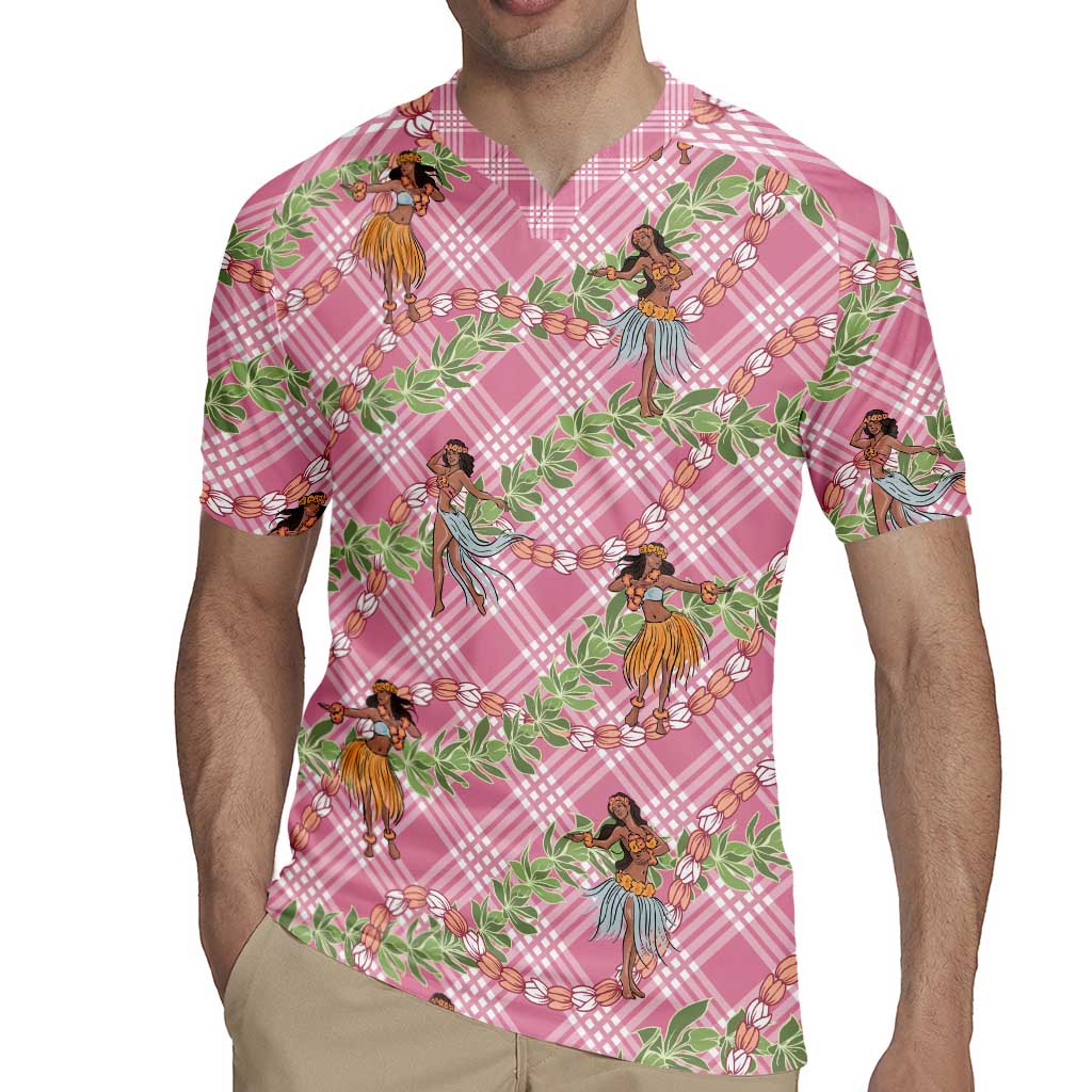 Lokelani Pink Palaka Hula Girls Seamless Hawaii Aloha Rugby Jersey LT7 - Polynesian Pride