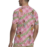 Lokelani Pink Palaka Hula Girls Seamless Hawaii Aloha Rugby Jersey LT7 - Polynesian Pride