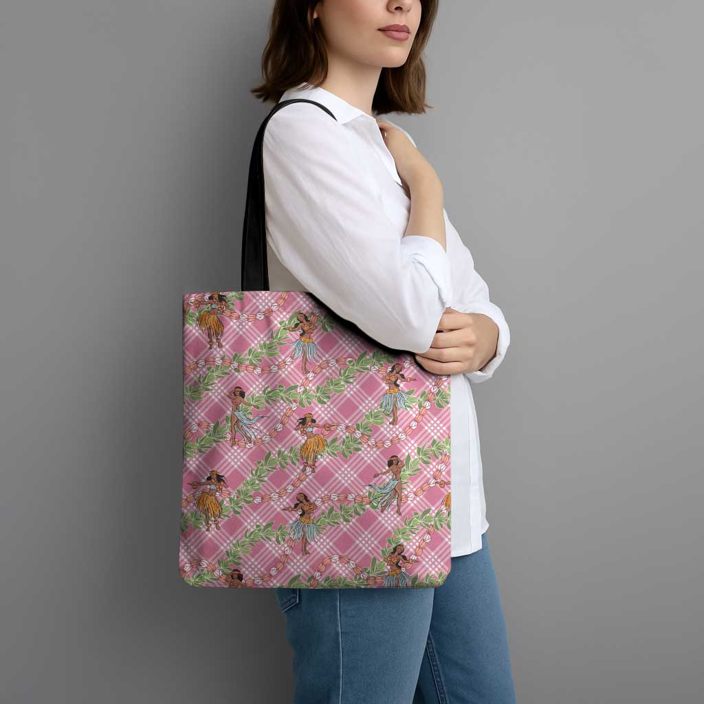 Lokelani Pink Palaka Hula Girls Seamless Hawaii Aloha Tote Bag - Polynesian Pride