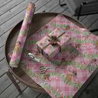 Lokelani Pink Palaka Hula Girls Seamless Hawaii Aloha Wrapping Paper