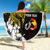 Personalized Papua New Guinea 50th Independence Anniversary Beach Blanket Oro Tapa Mix Plumeria LT7 - Polynesian Pride