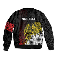 Personalized Papua New Guinea 50th Independence Anniversary Bomber Jacket Oro Tapa Mix Plumeria LT7 - Polynesian Pride