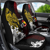 Personalized Papua New Guinea 50th Independence Anniversary Car Seat Cover Oro Tapa Mix Plumeria LT7 - Polynesian Pride