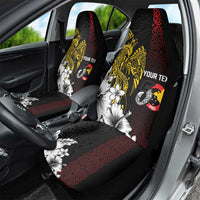 Personalized Papua New Guinea 50th Independence Anniversary Car Seat Cover Oro Tapa Mix Plumeria LT7 - Polynesian Pride