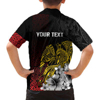 Personalized Papua New Guinea 50th Independence Anniversary Family Matching Off The Shoulder Long Sleeve Dress and Hawaiian Shirt Oro Tapa Mix Plumeria LT7 - Polynesian Pride