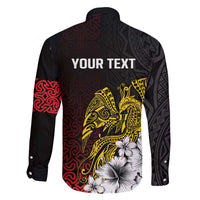 Personalized Papua New Guinea 50th Independence Anniversary Family Matching Off The Shoulder Long Sleeve Dress and Hawaiian Shirt Oro Tapa Mix Plumeria LT7 - Polynesian Pride