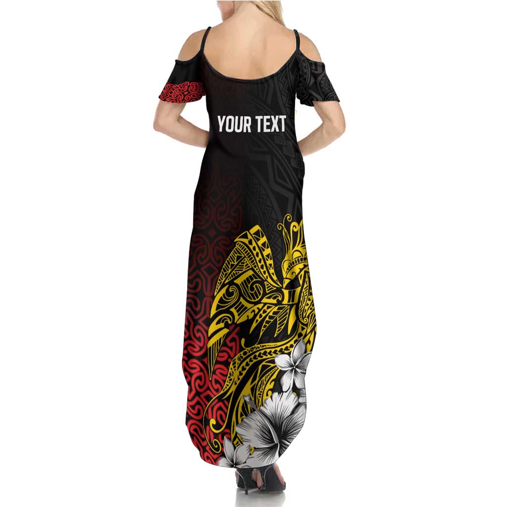 Personalized Papua New Guinea 50th Independence Anniversary Family Matching Summer Maxi Dress and Hawaiian Shirt Oro Tapa Mix Plumeria LT7 - Polynesian Pride
