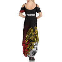 Personalized Papua New Guinea 50th Independence Anniversary Family Matching Summer Maxi Dress and Hawaiian Shirt Oro Tapa Mix Plumeria LT7 - Polynesian Pride