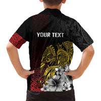 Personalized Papua New Guinea 50th Independence Anniversary Kid Hawaiian Shirt Oro Tapa Mix Plumeria