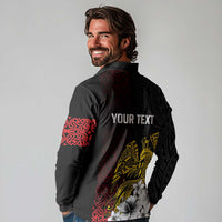Personalized Papua New Guinea 50th Independence Anniversary Long Sleeve Polo Shirt Oro Tapa Mix Plumeria LT7 - Polynesian Pride