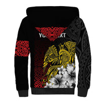 Personalized Papua New Guinea 50th Independence Anniversary Sherpa Hoodie Oro Tapa Mix Plumeria LT7 - Polynesian Pride