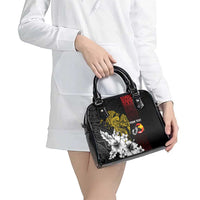 Personalized Papua New Guinea 50th Independence Anniversary Shoulder Handbag Oro Tapa Mix Plumeria LT7 - Polynesian Pride