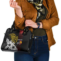 Personalized Papua New Guinea 50th Independence Anniversary Shoulder Handbag Oro Tapa Mix Plumeria LT7 - Polynesian Pride