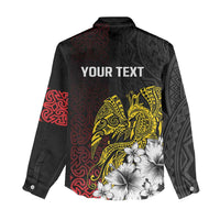 Personalized Papua New Guinea 50th Independence Anniversary Women Casual Shirt Oro Tapa Mix Plumeria LT7 - Polynesian Pride