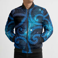New Zealand Maori Matariki Bomber Puffer Jacket Galaxy Kowhaiwhai