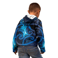 New Zealand Maori Matariki Kid Hoodie Galaxy Kowhaiwhai LT7 - Polynesian Pride