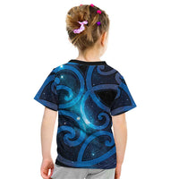 New Zealand Maori Matariki Kid T Shirt Galaxy Kowhaiwhai