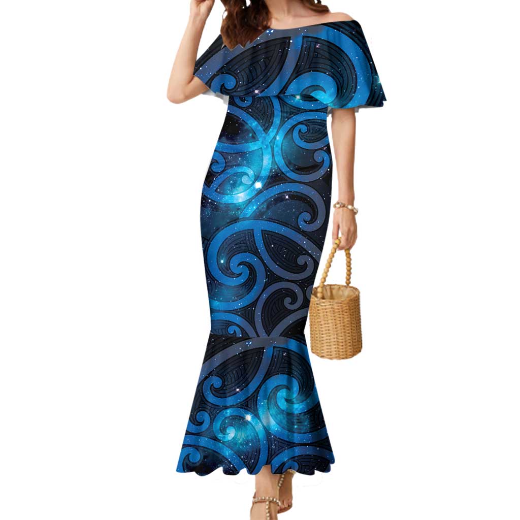 New Zealand Maori Matariki Mermaid Dress Galaxy Kowhaiwhai LT7 Women Galaxy - Polynesian Pride