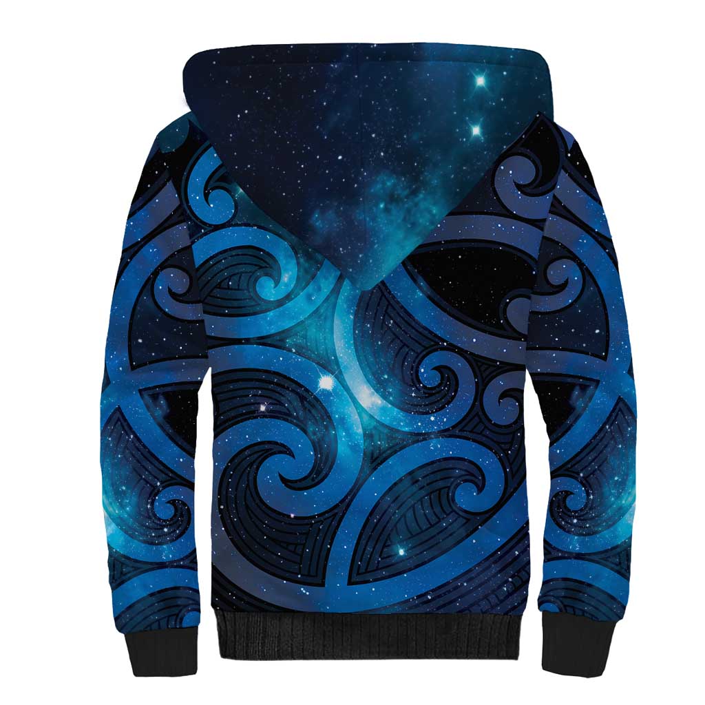 New Zealand Maori Matariki Sherpa Hoodie Galaxy Kowhaiwhai LT7 - Polynesian Pride