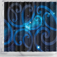 New Zealand Maori Matariki Shower Curtain Galaxy Kowhaiwhai