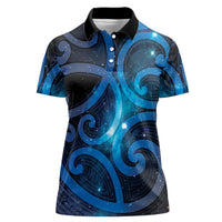 New Zealand Maori Matariki Women Polo Shirt Galaxy Kowhaiwhai LT7 Female Galaxy - Polynesian Pride