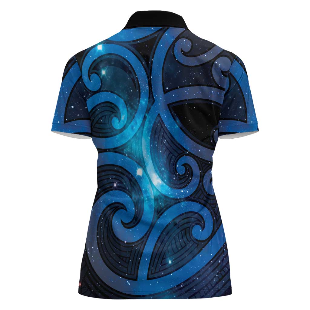 New Zealand Maori Matariki Women Polo Shirt Galaxy Kowhaiwhai LT7 - Polynesian Pride