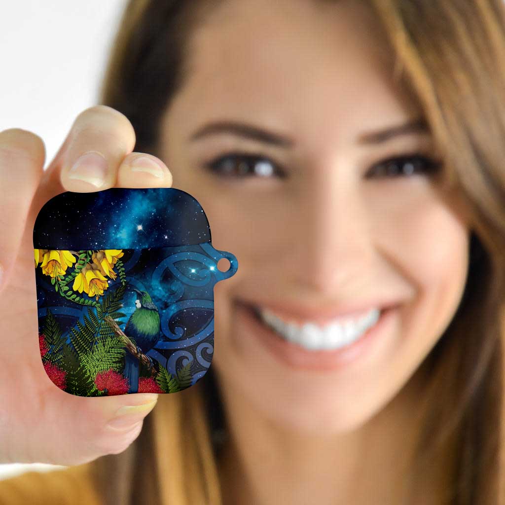 Tui Bird New Zealand Starry Sky AirPods Case Maori Koru