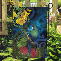 Tui Bird New Zealand Starry Sky Garden Flag Maori Koru