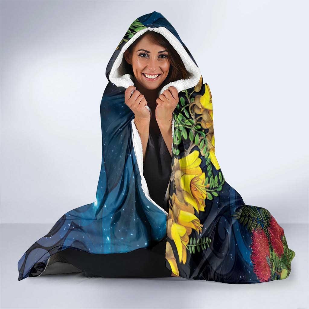 Tui Bird New Zealand Starry Sky Hooded Blanket Maori Koru LT7 - Polynesian Pride