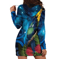 Tui Bird New Zealand Starry Sky Hoodie Dress Maori Koru LT7 - Polynesian Pride