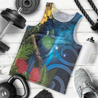 Tui Bird New Zealand Starry Sky Men Tank Top Maori Koru