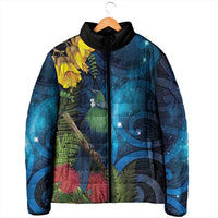 Tui Bird New Zealand Starry Sky Padded Jacket Maori Koru