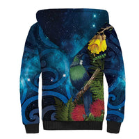 Tui Bird New Zealand Starry Sky Sherpa Hoodie Maori Koru LT7 - Polynesian Pride