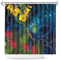 Tui Bird New Zealand Starry Sky Shower Curtain Maori Koru LT7 Galaxy - Polynesian Pride