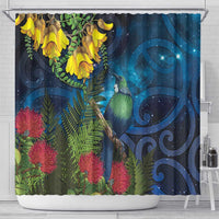 Tui Bird New Zealand Starry Sky Shower Curtain Maori Koru LT7 - Polynesian Pride