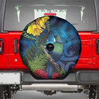 Tui Bird New Zealand Starry Sky Spare Tire Cover Maori Koru