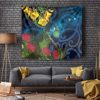 Tui Bird New Zealand Starry Sky Tapestry Maori Koru