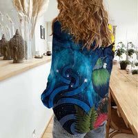Tui Bird New Zealand Starry Sky Women Casual Shirt Maori Koru LT7 - Polynesian Pride