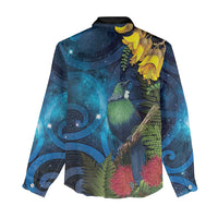 Tui Bird New Zealand Starry Sky Women Casual Shirt Maori Koru LT7 - Polynesian Pride
