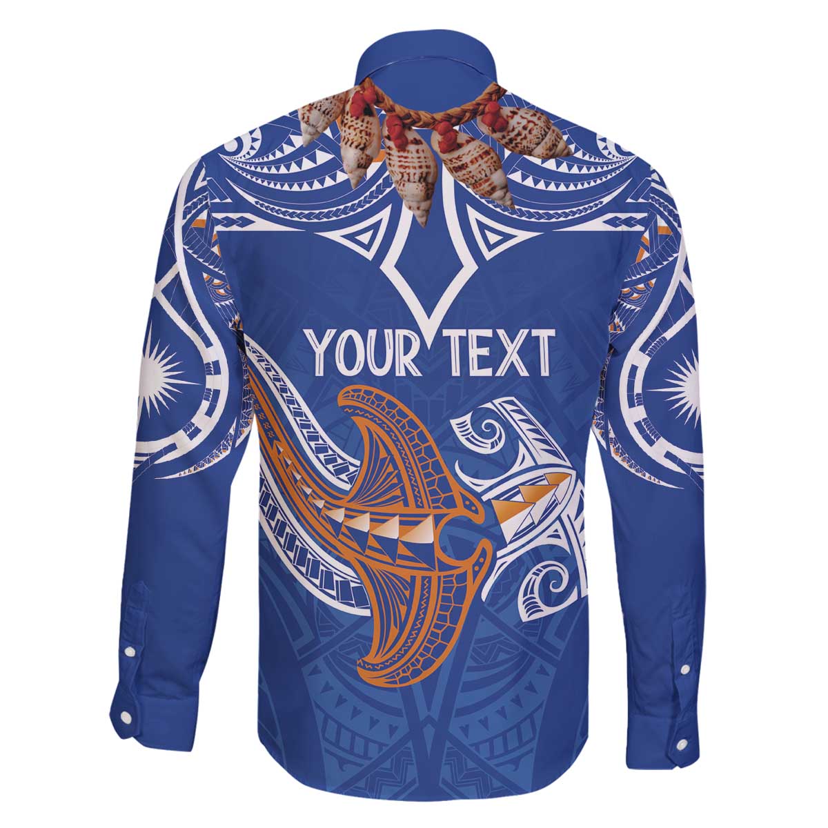 Yokwe Marshall Islands Personalized Family Matching Off The Shoulder Long Sleeve Dress and Hawaiian Shirt Jemenei Day - Seashell Necklace LT7 - Polynesian Pride