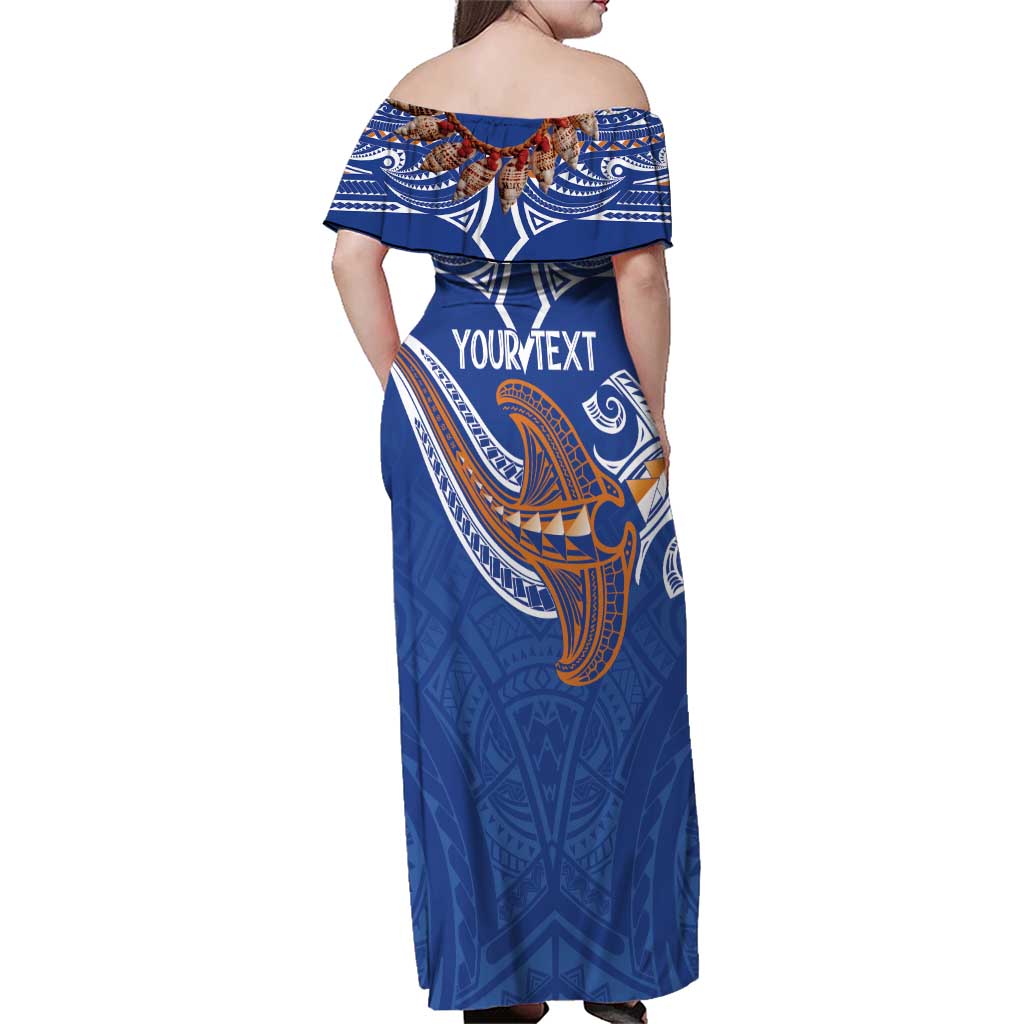 Yokwe Marshall Islands Personalized Family Matching Off Shoulder Maxi Dress and Hawaiian Shirt Jemenei Day - Seashell Necklace LT7 - Polynesian Pride