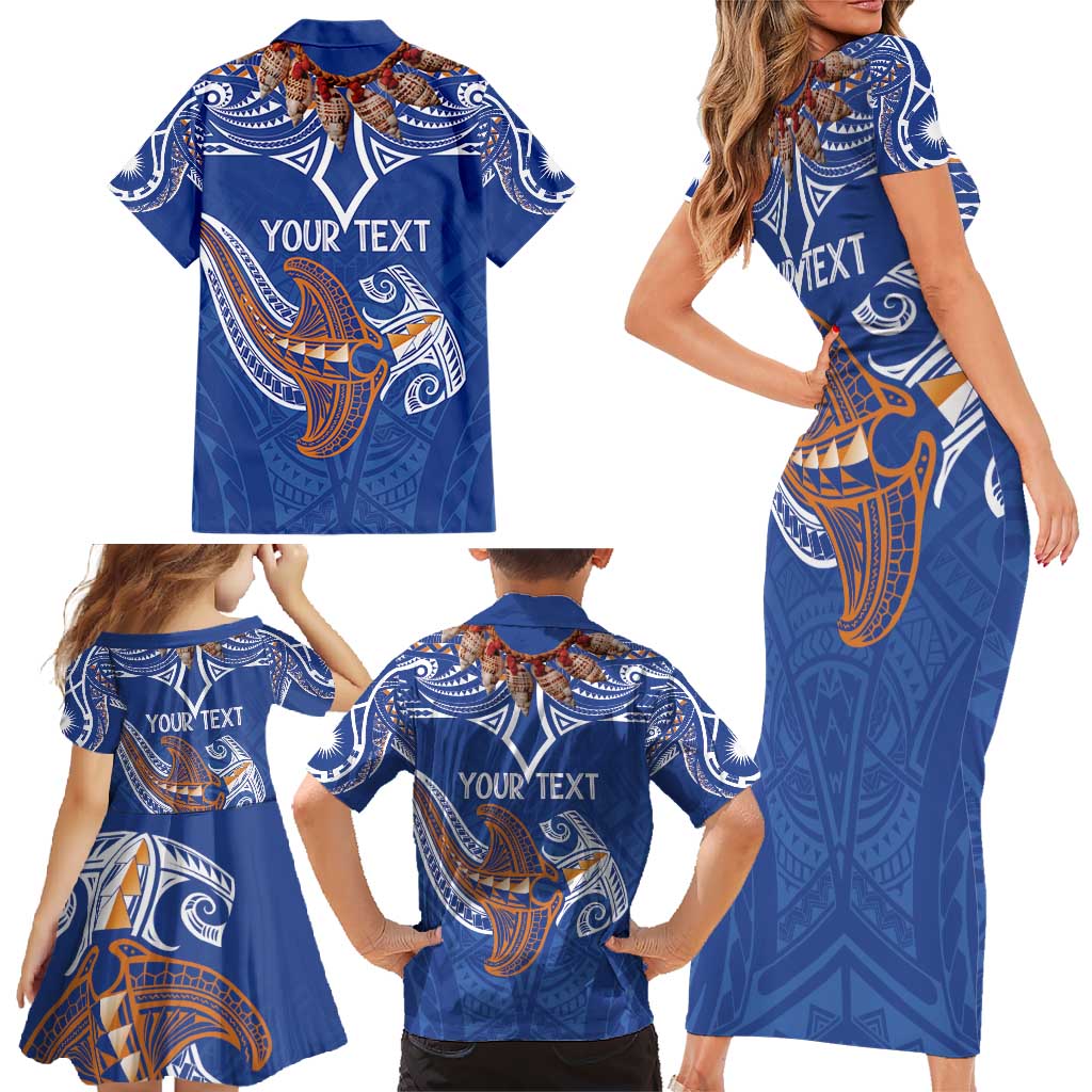 Yokwe Marshall Islands Personalized Family Matching Short Sleeve Bodycon Dress and Hawaiian Shirt Jemenei Day - Seashell Necklace LT7 - Polynesian Pride