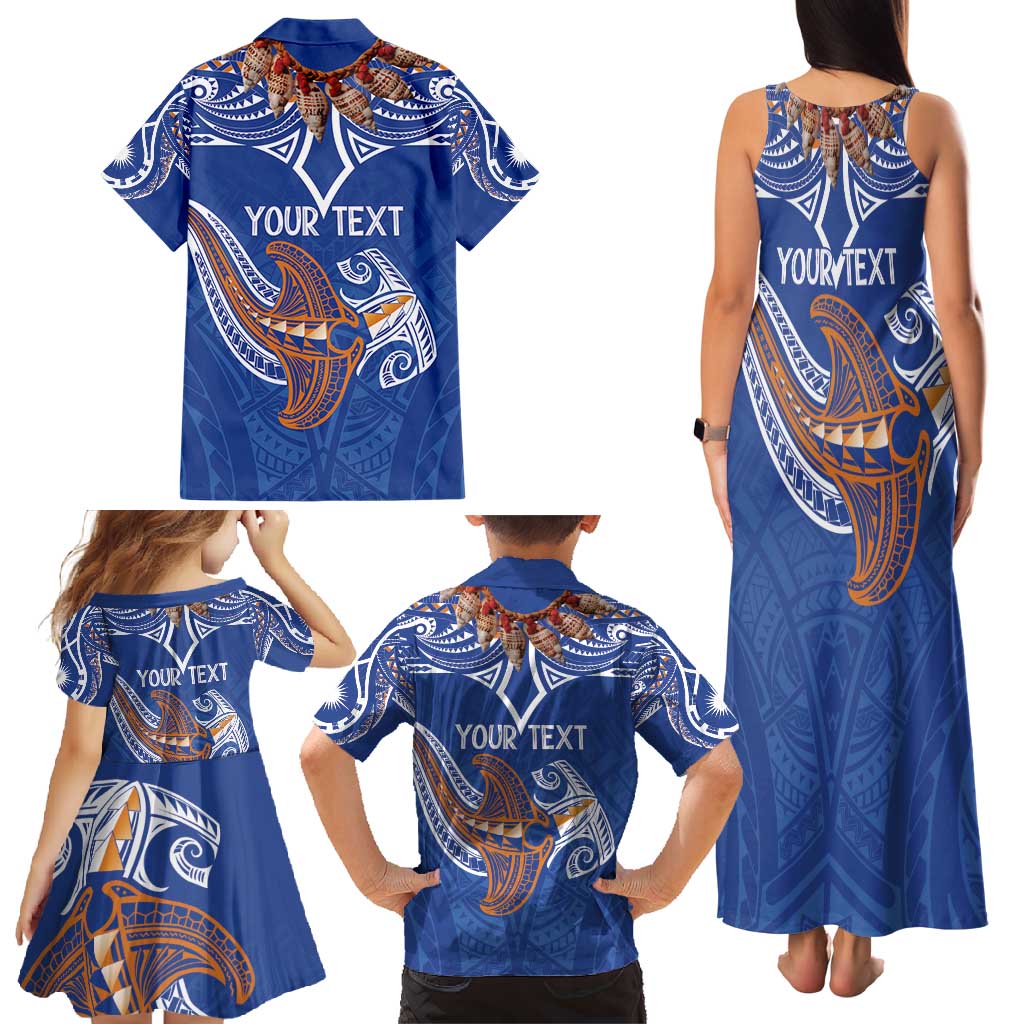 Yokwe Marshall Islands Personalized Family Matching Tank Maxi Dress and Hawaiian Shirt Jemenei Day - Seashell Necklace LT7 - Polynesian Pride