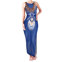 Yokwe Marshall Islands Personalized Family Matching Tank Maxi Dress and Hawaiian Shirt Jemenei Day - Seashell Necklace LT7 Mom's Dress Blue - Polynesian Pride