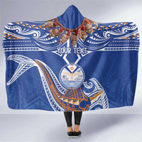Yokwe Marshall Islands Personalized Hooded Blanket Jemenei Day - Seashell Necklace LT7 One Size Blue - Polynesian Pride