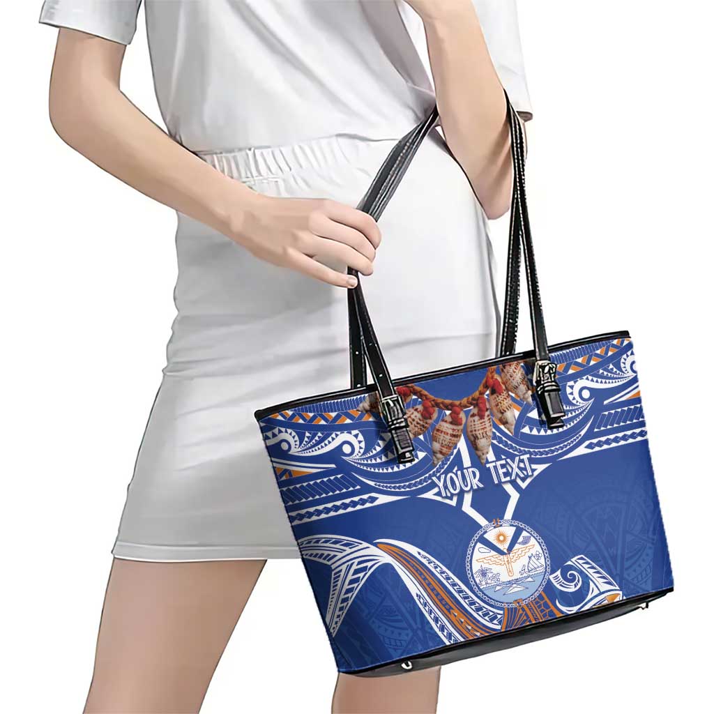 Yokwe Marshall Islands Personalized Leather Tote Bag Jemenei Day - Seashell Necklace